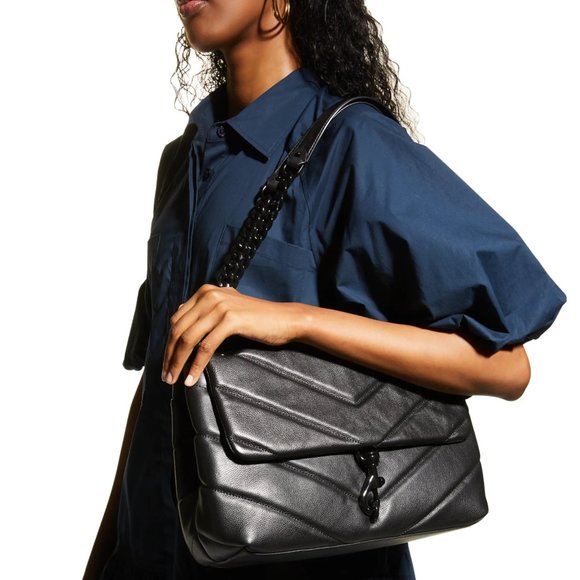 NWT Rebecca Minkoff Edie MAXI Convertible Shoulder Bag Caramello AUTHENTIC - Picture 6 of 8